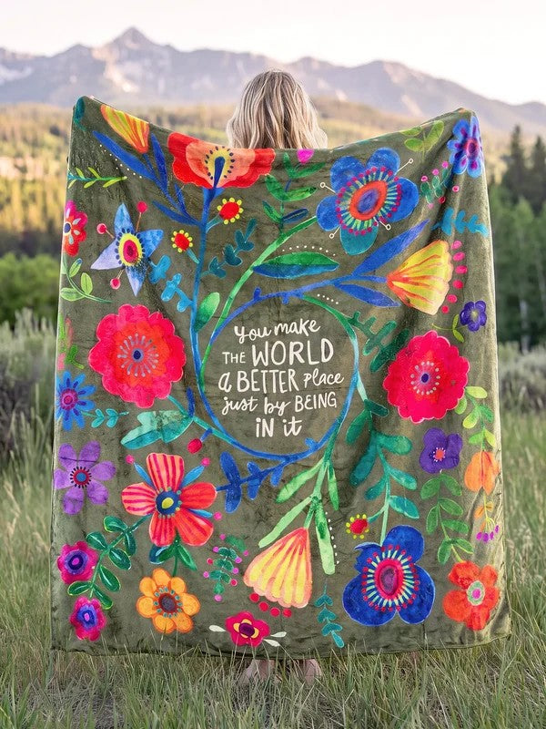 World A Better Place Double-Sided Cozy Throw Blanket