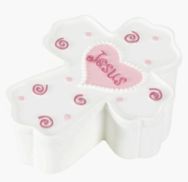 Pink Cross Keepsake Box