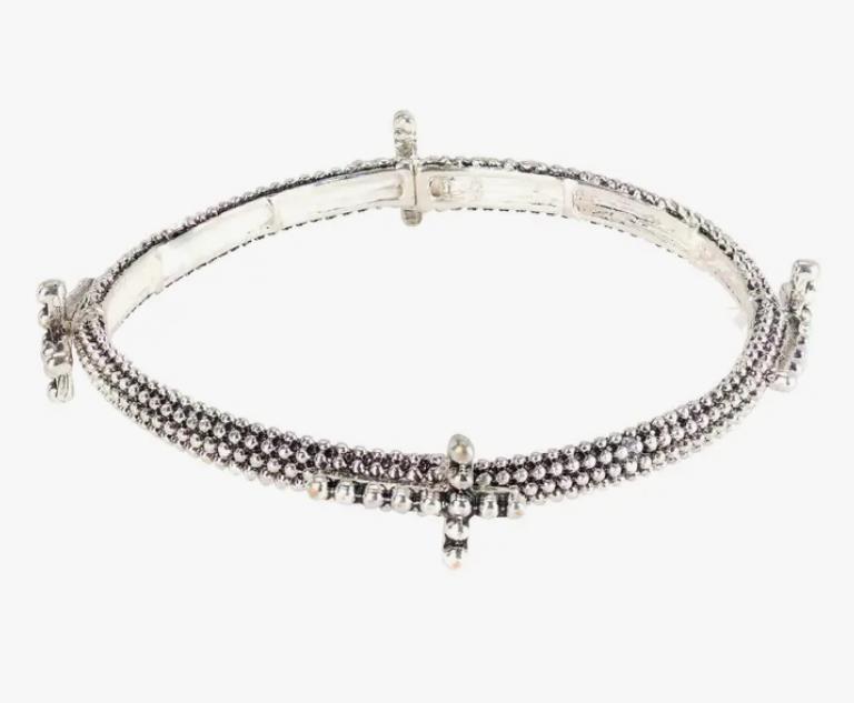 Ball Texture Stretch Cross Bracelet