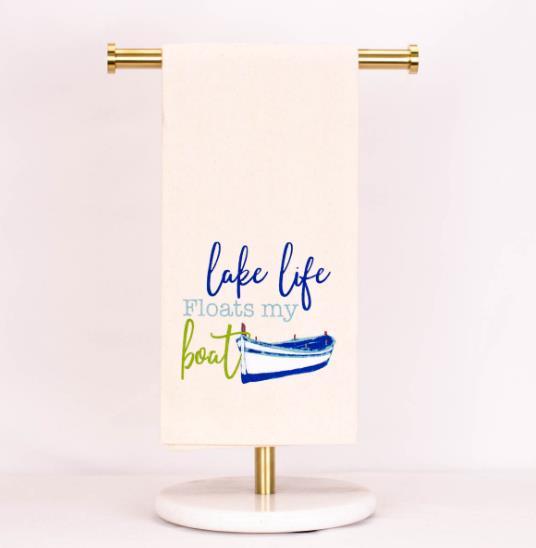 Lake Life Floats My Boat Hand Towel
