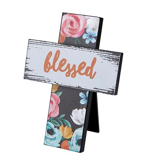 Blessed Table Top Easel Cross