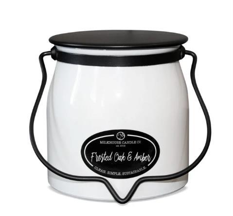 Frosted Oak & Amber Butter Jar Candle