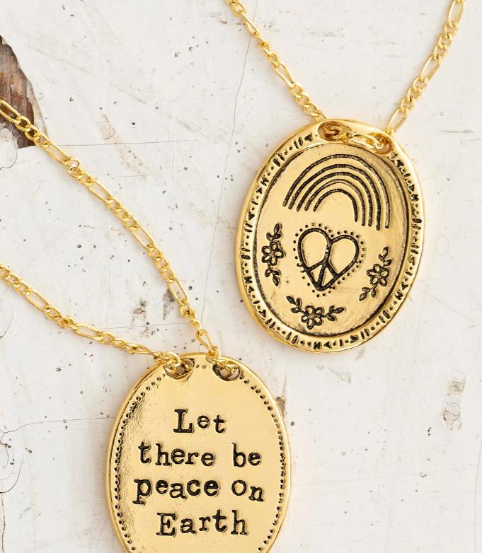 Let There Be Peace Token Necklace
