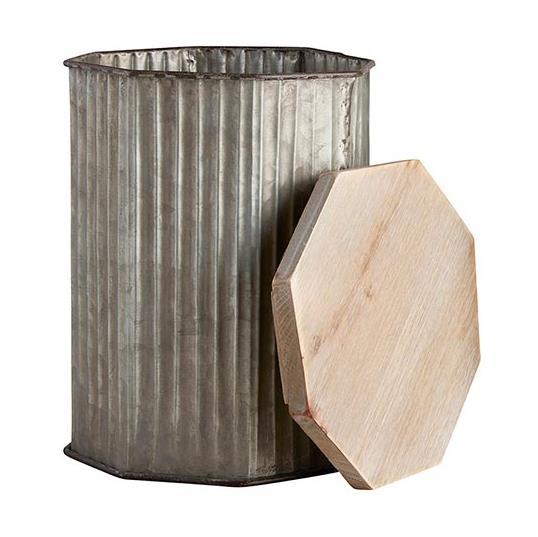 Galvanized Container w/ Lid - Small