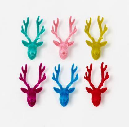 Flocked Deer Bust