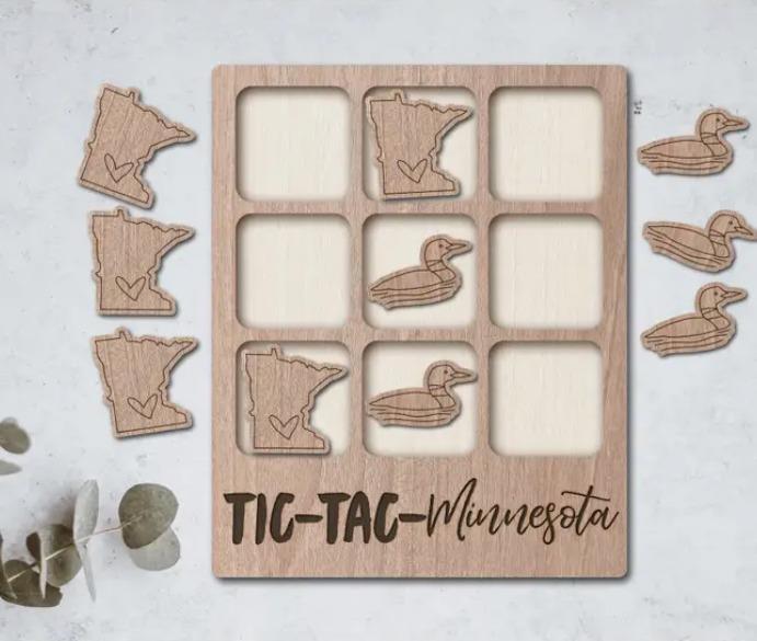 Minnesota Tic Tac Toe Wooden Game