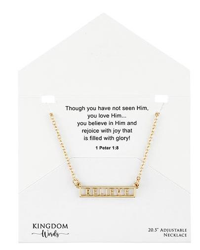 Believe Bar Necklace