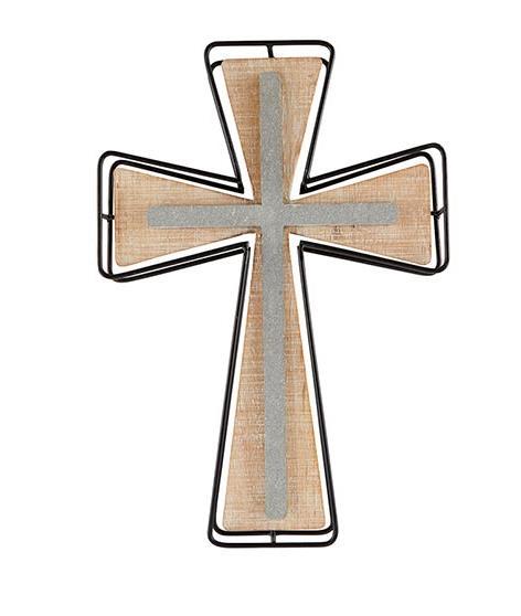 Wood/Cement/Metal Cross