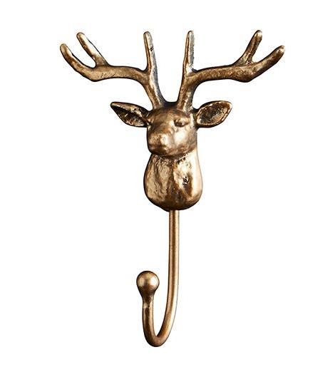 Gold Metal Deer Wall Hook