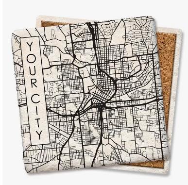 Alexandria City Map Coaster