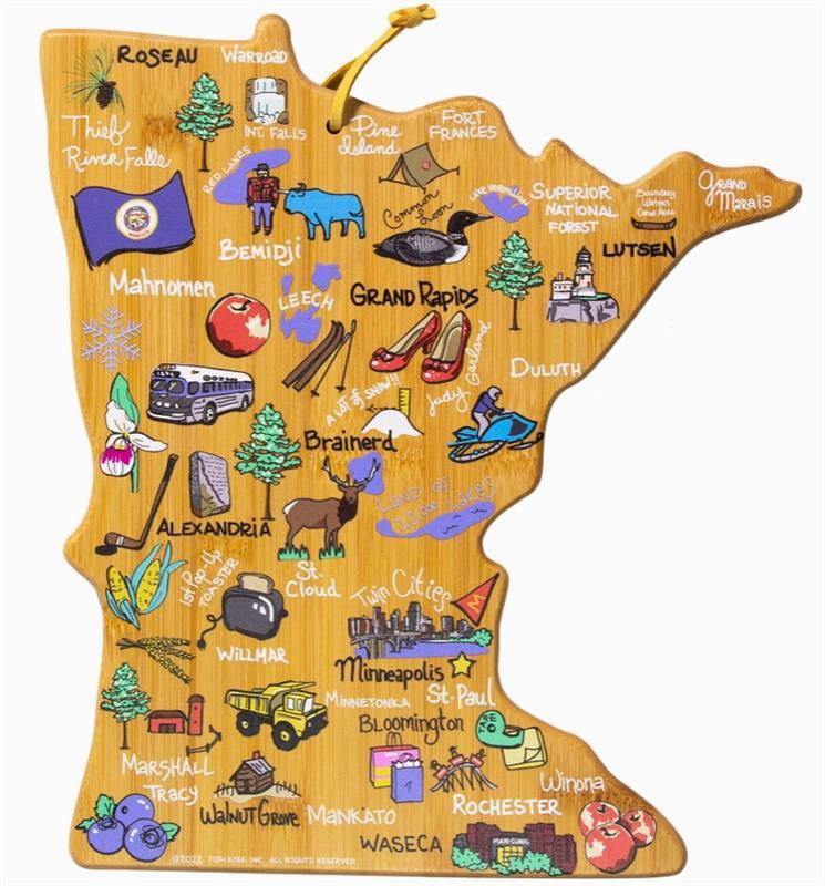 MN Cutting Board W/Fish Kiss