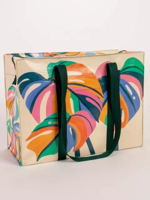 Monstera Leaf Zipper Shoulder Tote