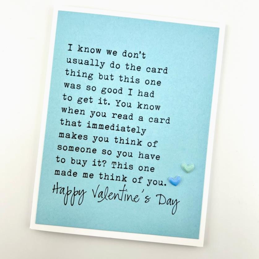 Dont usually do the card thing Card