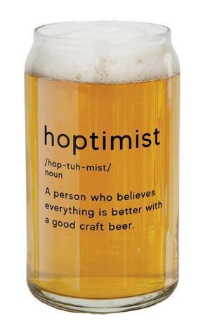 Hoptimist Beer Can Glass