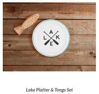 Lake Platter & Tongs Set