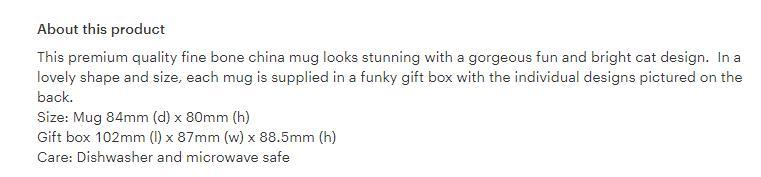 Cat's Meow Bone China Mug