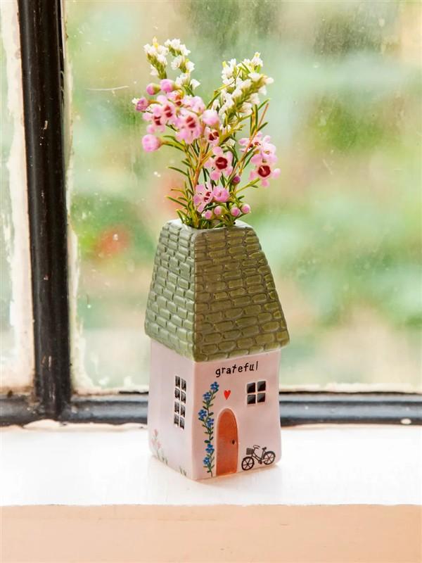 Grateful House Quaint Cottage Bud Vase