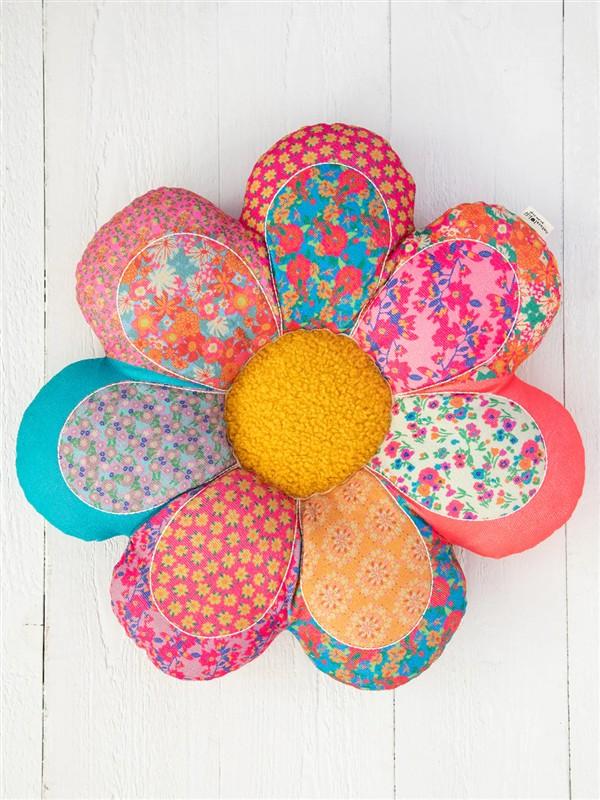 Whimsey Patchwork Flower Pillow