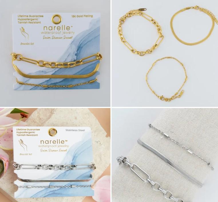 Paper Clip, Snake & Dainty Bracelet Set