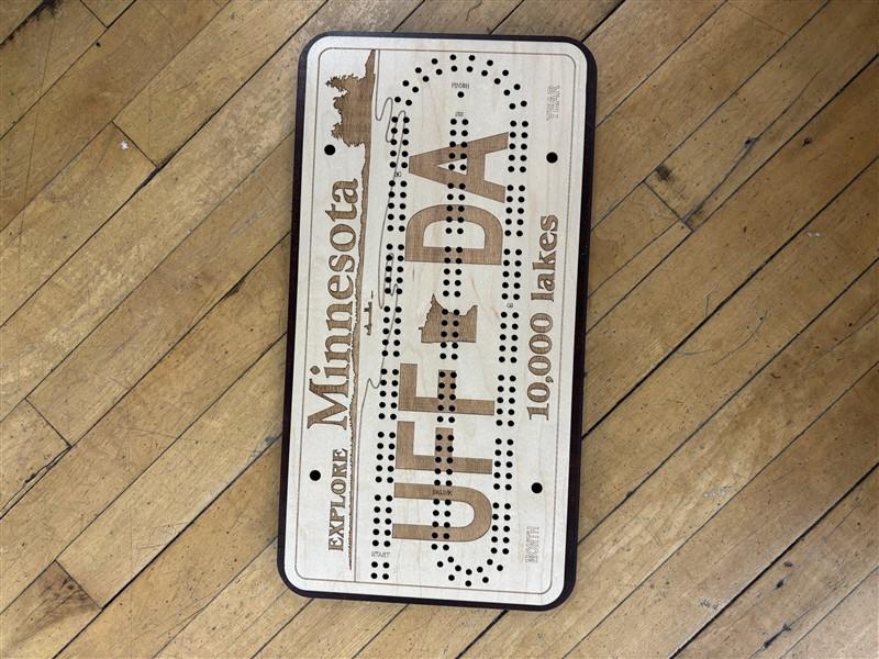 MN License Plate Cribbage Board