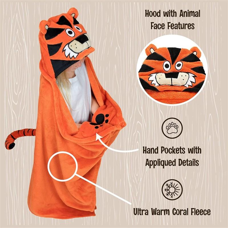 Tiger Hooded Blanket