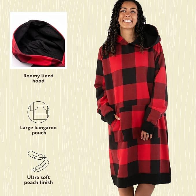 Red Plaid Sleep Hoodie S/M
