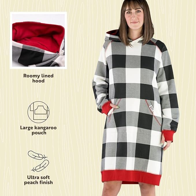 Black & White Plaid Sleep Hoodie L/XL