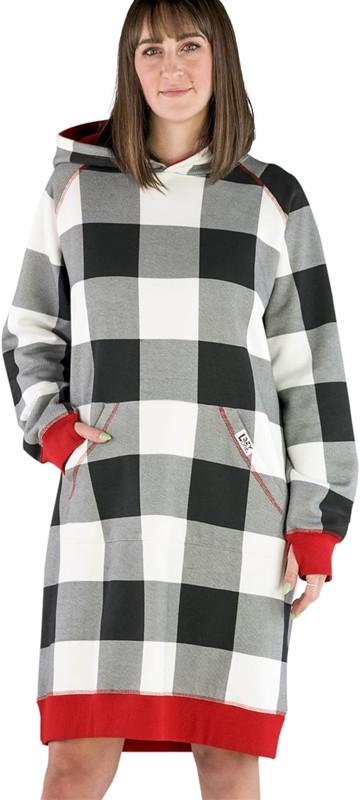 Black & White Plaid Sleep Hoodie S/M
