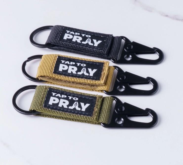 Green Tap To Pray Tactical Keychain