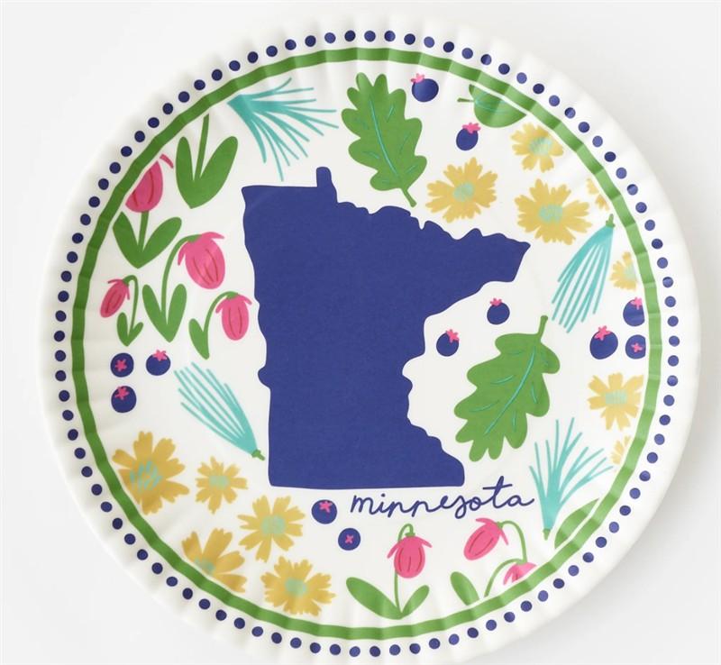 Minnesota in Bloom "Paper'' Plate - Set of 4