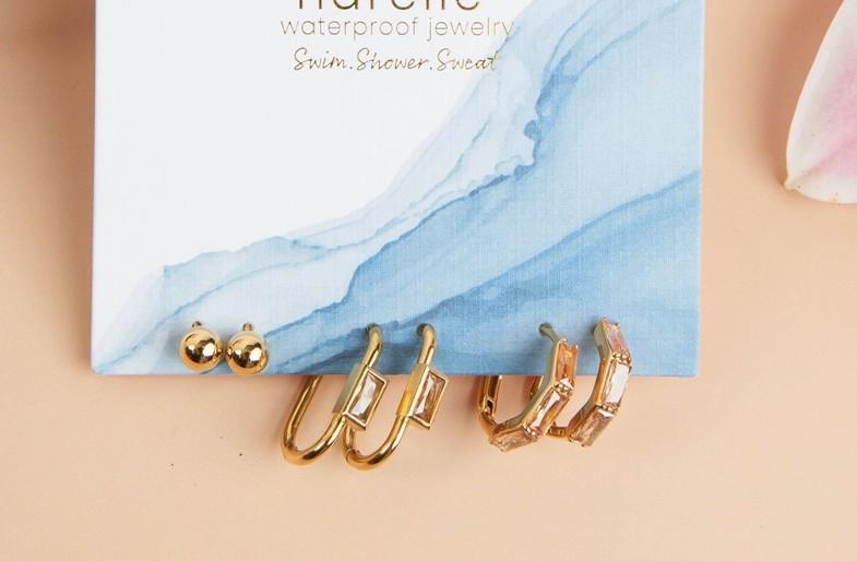Rectangle Hoop earring trio