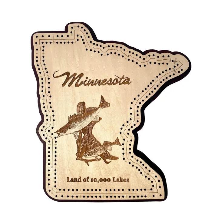 Minnesota Walleye (10,000 Lakes) 2 Track Cribbage Board