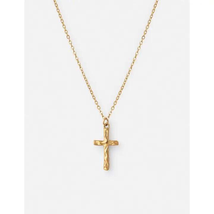 Textured Cross Necklace