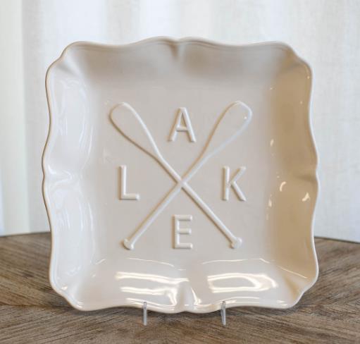 Lake Oar Embossed Square Platter