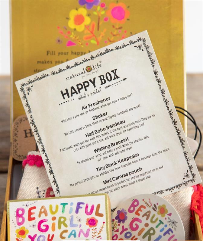 Beautiful Girl Happy Gift Box