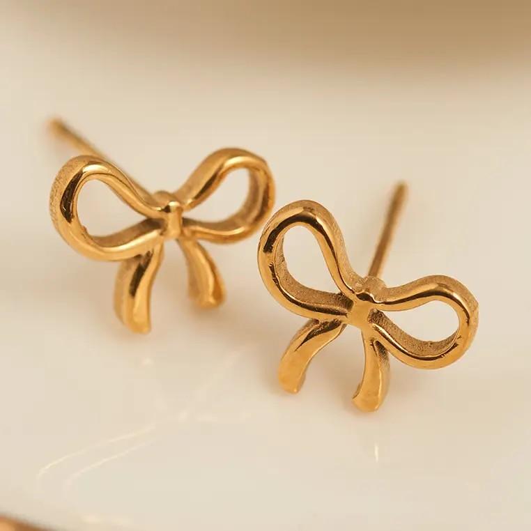 Narelle Stud Bow in 18K Gold Finish