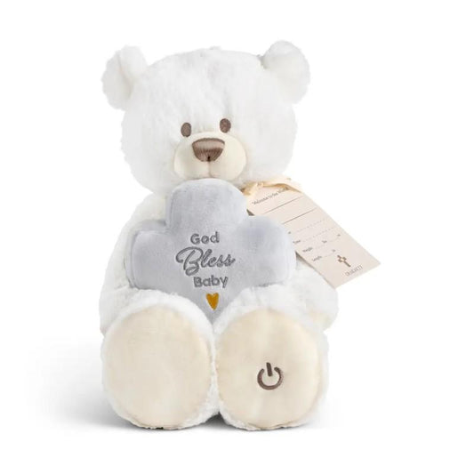 God Bless Baby White Mechanical Plush - 11in
