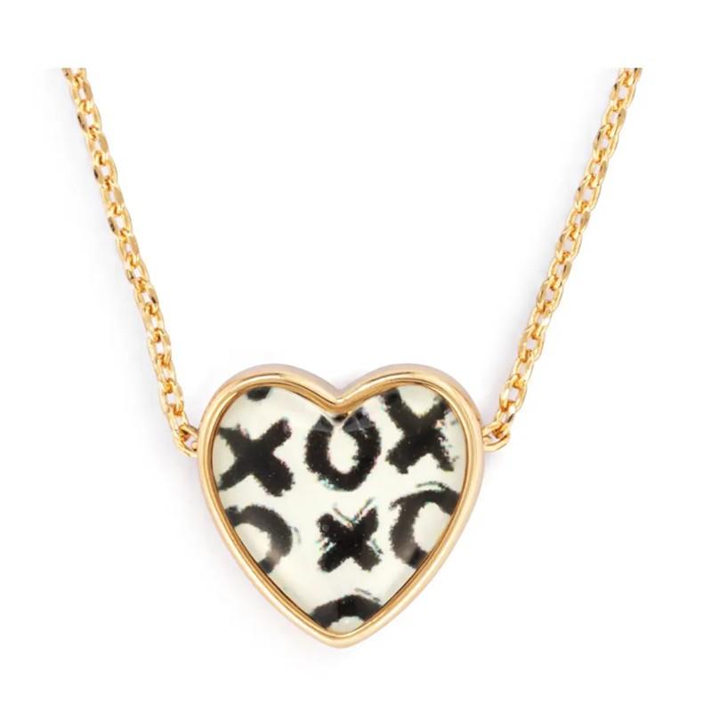 Art Heart Necklace - Hugs & Kisses
