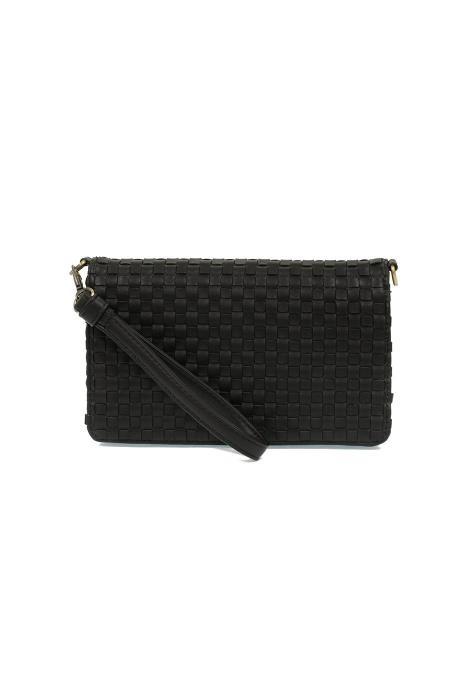 Black Lila Mini Woven Crossbody Bag