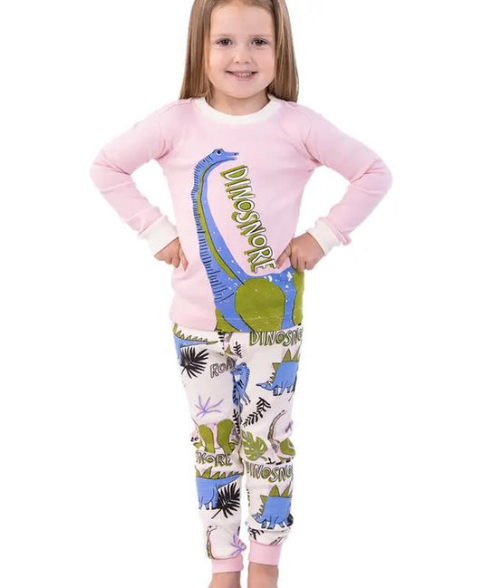 Pink Dino Snore Sz6 PJ Set