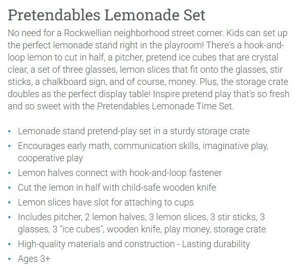 Pretendables Lemonade Set