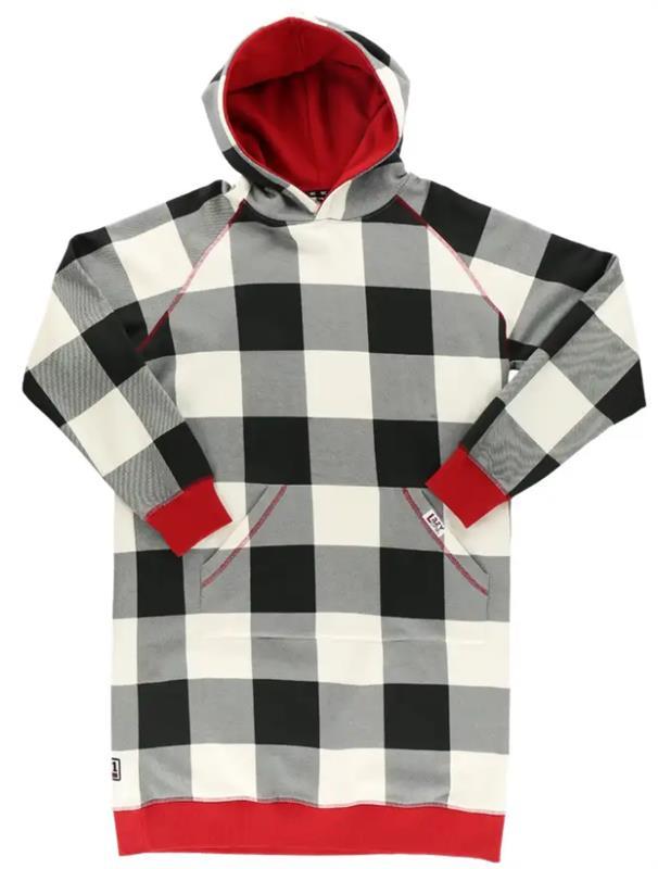Black & White Plaid Sleep Hoodie L/XL