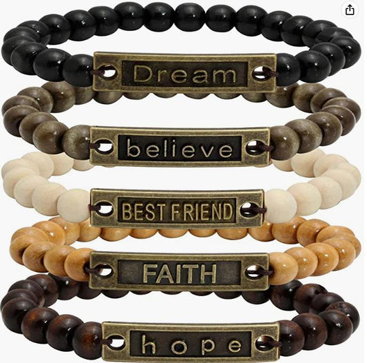 Wooden Bead Prayer Bracelet