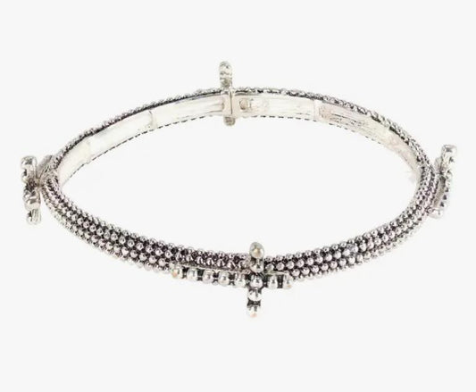Ball Texture Stretch Cross Bracelet