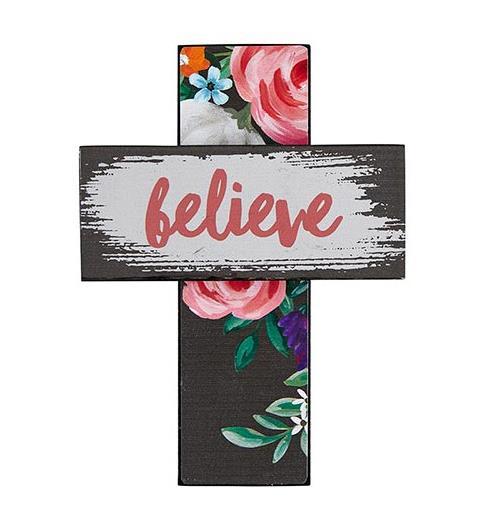 Believe Table Top Easel Cross