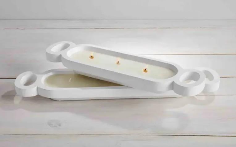 Long White Mango Wood Candle