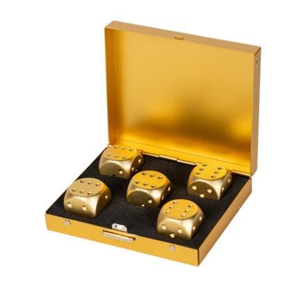 Gold Brushed Metal Dice