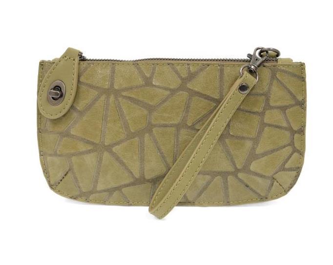 Sage Geo Crossbody Wristlet Clutch