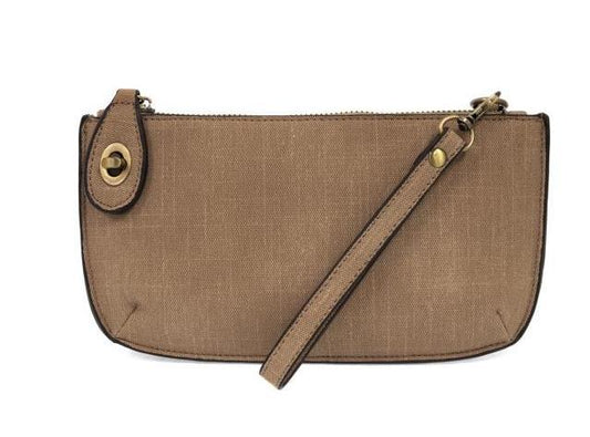 Cocoa Fauz Linen Crossbody Clutch