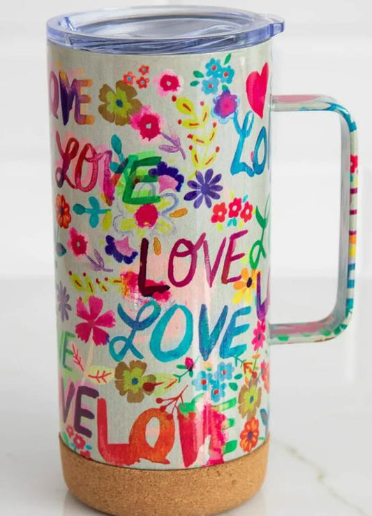 Love Love Love Cork Bottom Tumbler